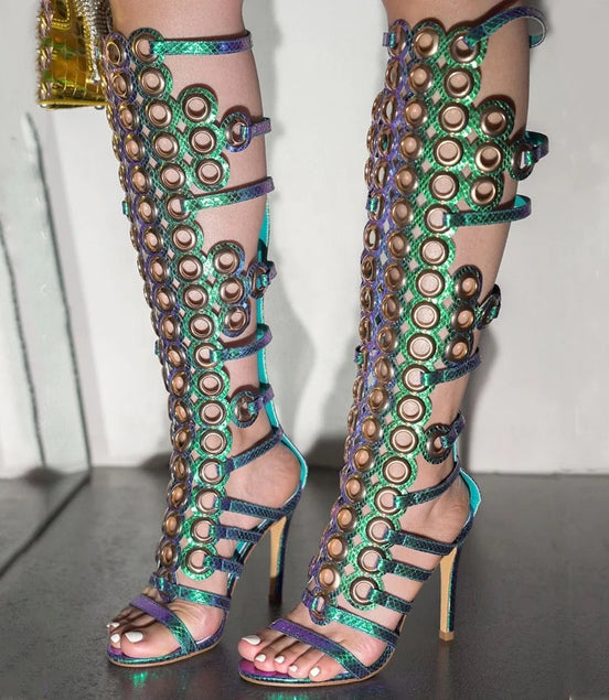 Ornament Heel Boots - Dupe Department 