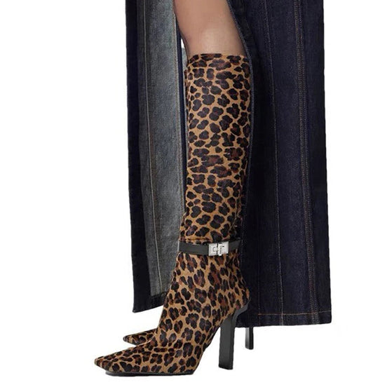 Leopard Goddess Heel Boots
