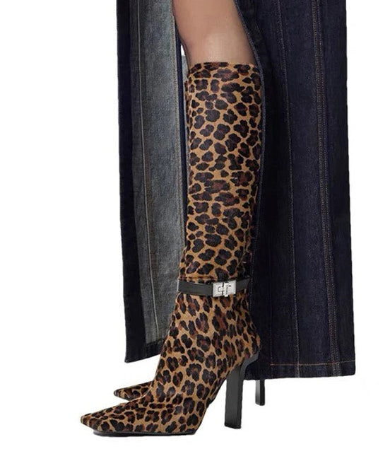 Leopard Goddess Heel Boots