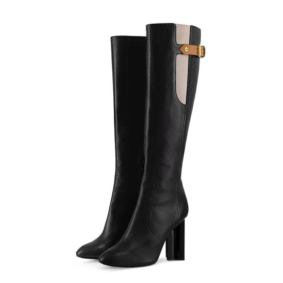 Retro Chunky Heel Boots