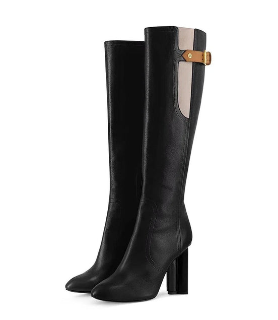 Retro Chunky Heel Boots