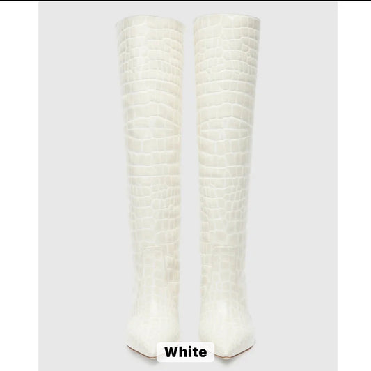 Fluorescent Animal Print Heel Boots - Dupe Department 