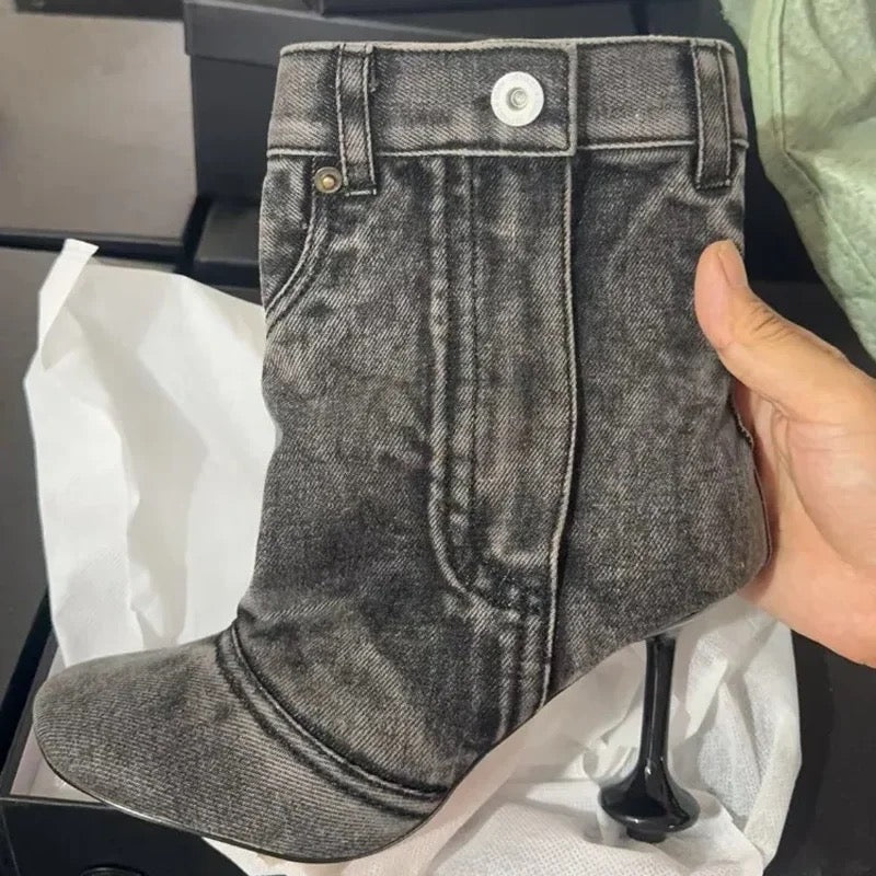 Denim Jean Ankle Heels