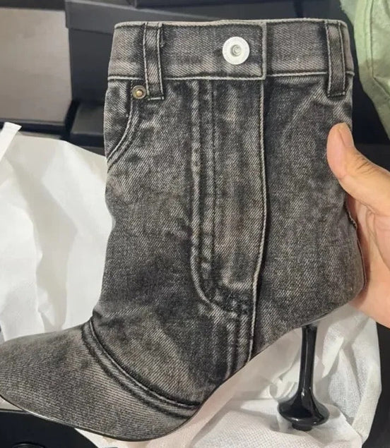 Denim Jean Ankle Heels