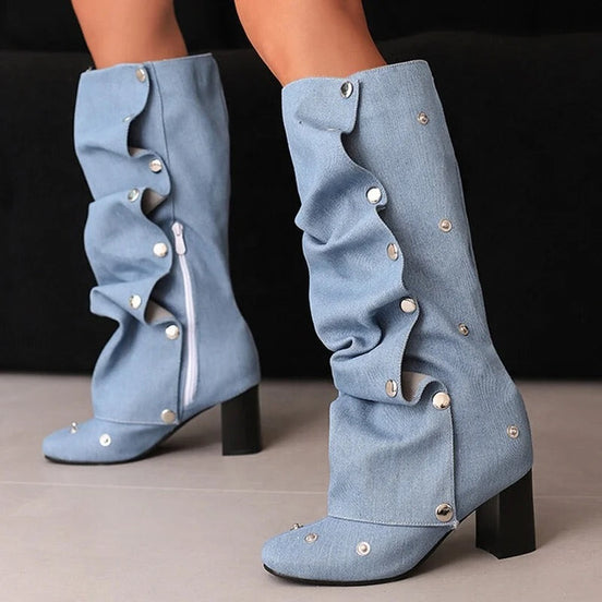 Jean Pleated Boots
