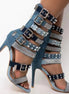 Denim X Stud Heels - Dupe Department 
