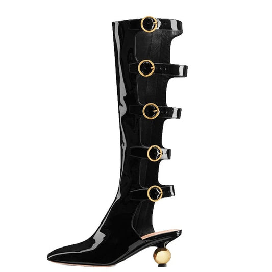 Buckle Up Heel Boots - Dupe Department 
