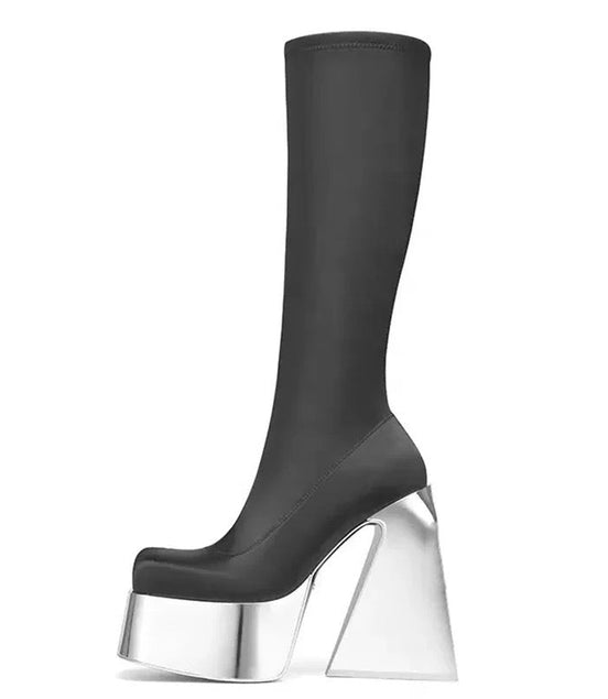 Chrome Bottom Heel Boots - Dupe Department 