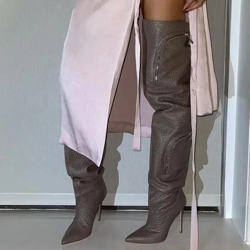 Thigh High Zipper Boots
