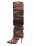 Tall Sheer Heel Boots - Dupe Department 