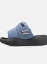 Denim Pouch Slides