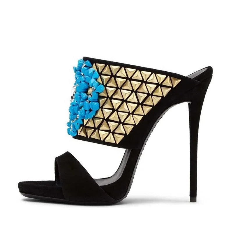 Rivet Stone Heels - Dupe Department 