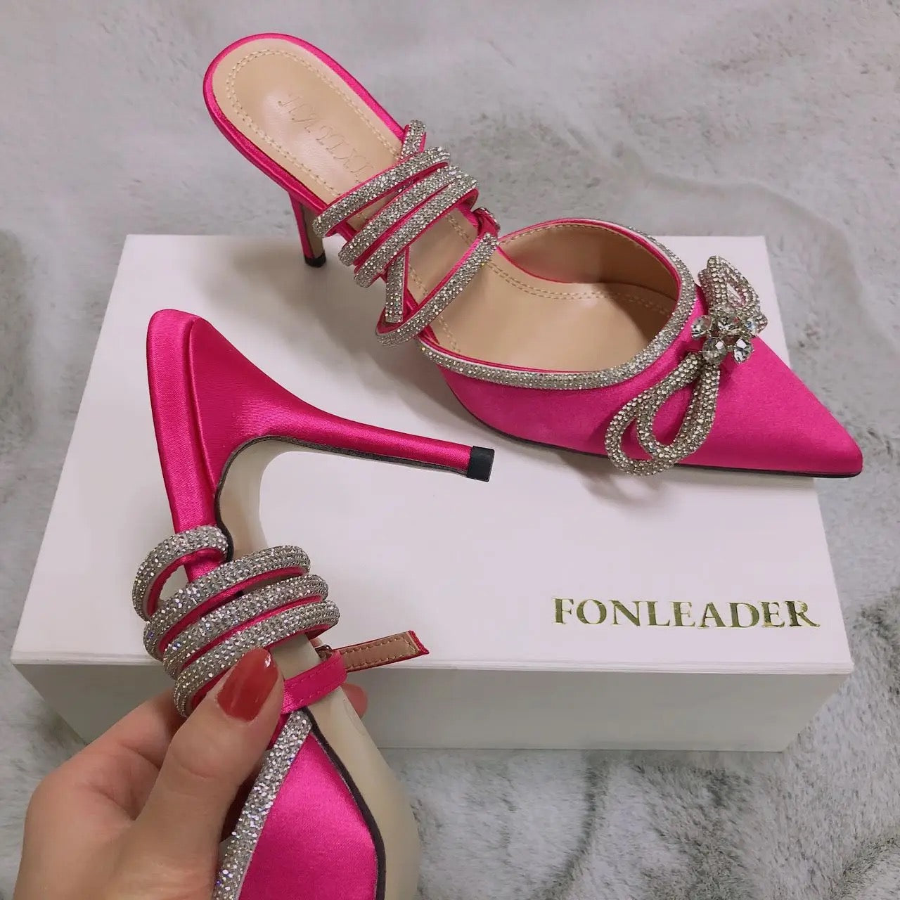 Crystal Bow Heels