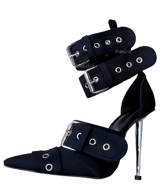 Strapped Up Buckle Heels - Dupe Department 