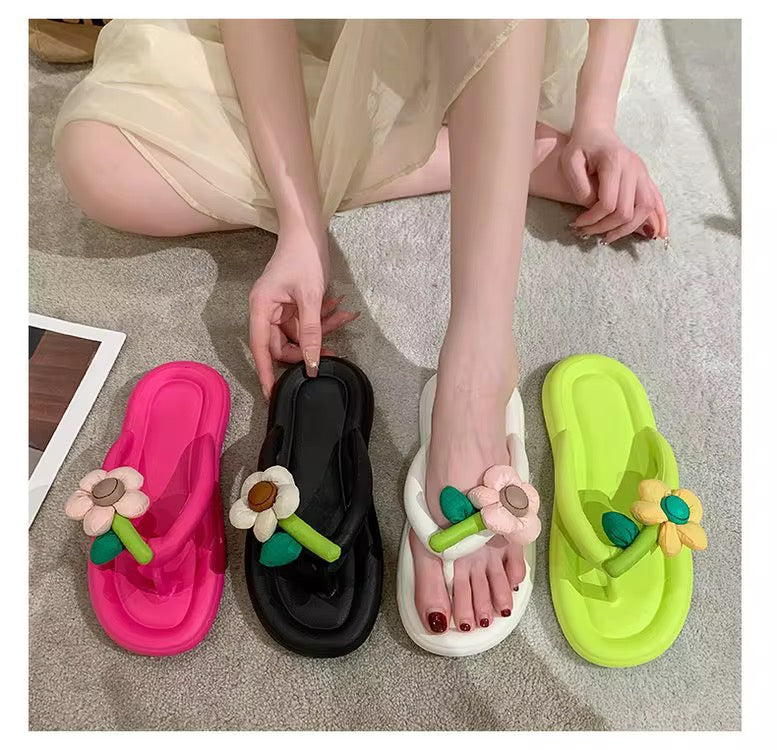 Flower Puff Sandals