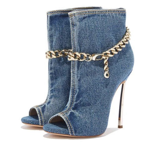 Fancy Denim Heels
