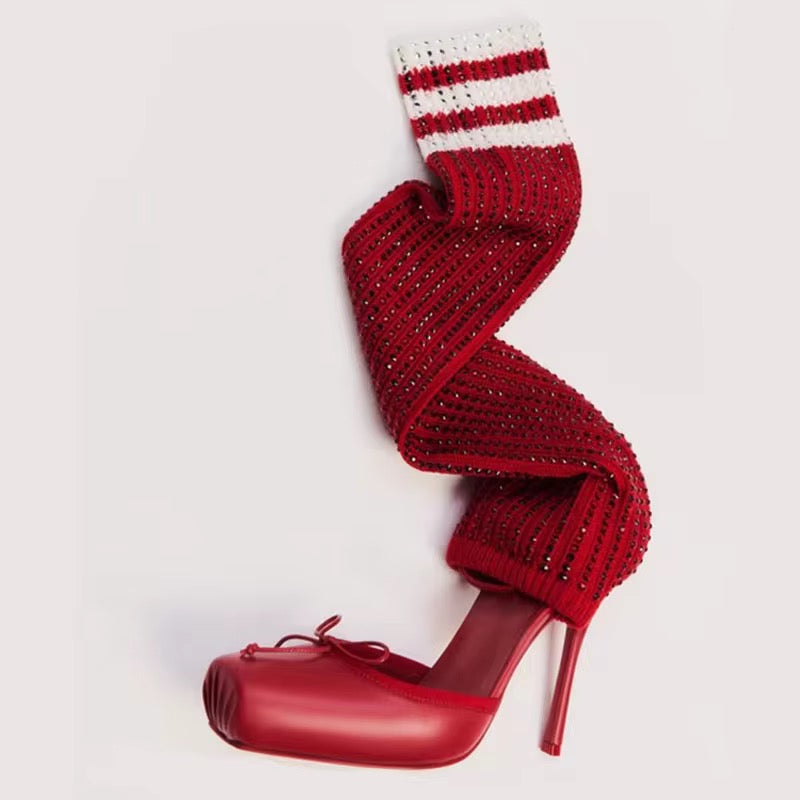 Satin Ballet Luxe Knit Heels