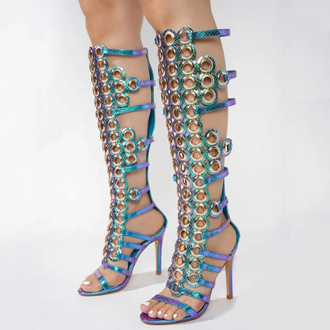 Ornament Heel Boots - Dupe Department 