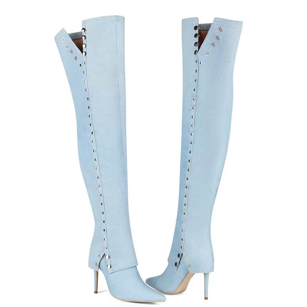 Denim Overkill Heel Boots