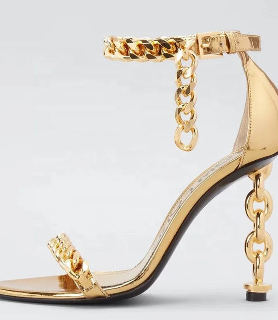 Golden Tingz Heels - Dupe Department 
