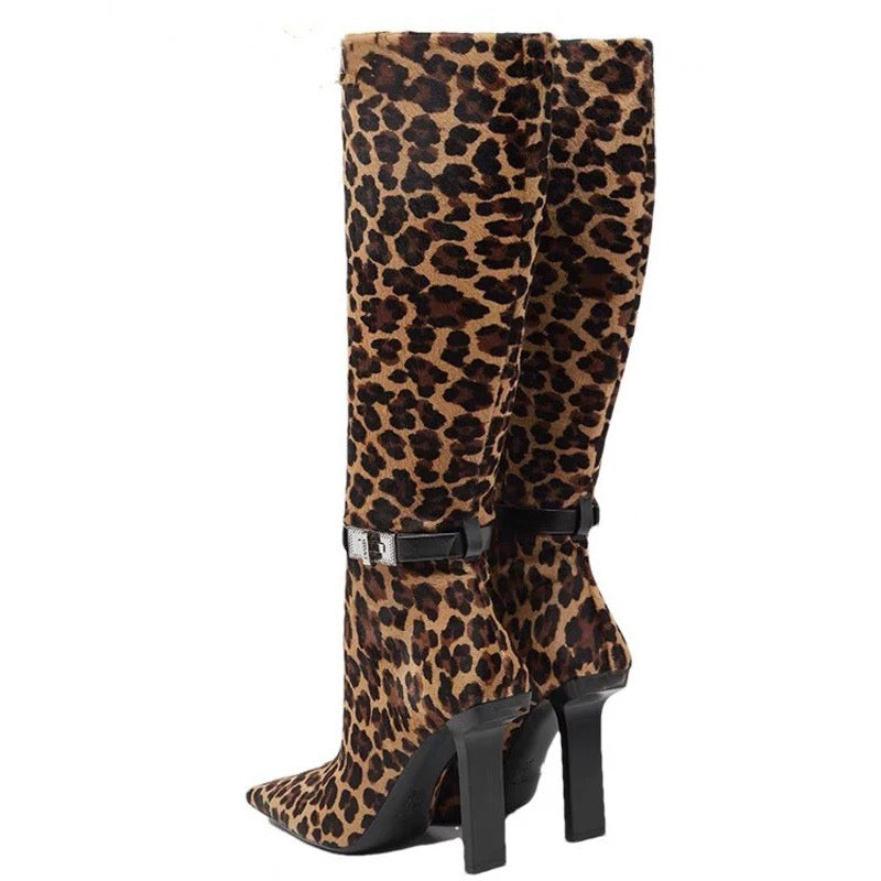 Leopard Goddess Heel Boots