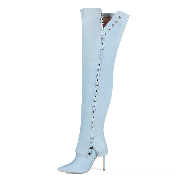 Denim Overkill Heel Boots