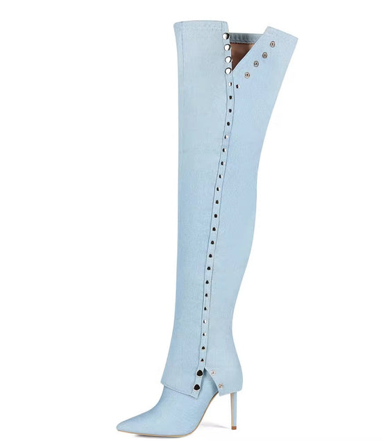 Denim Overkill Heel Boots