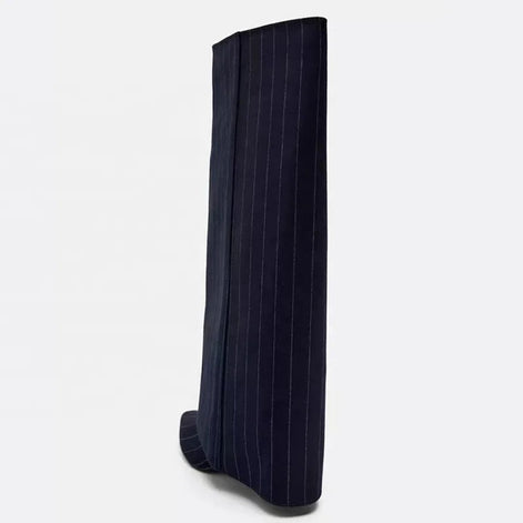 Blue Striped Boots