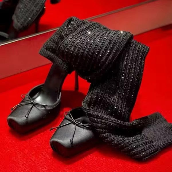 Satin Ballet Luxe Knit Heels