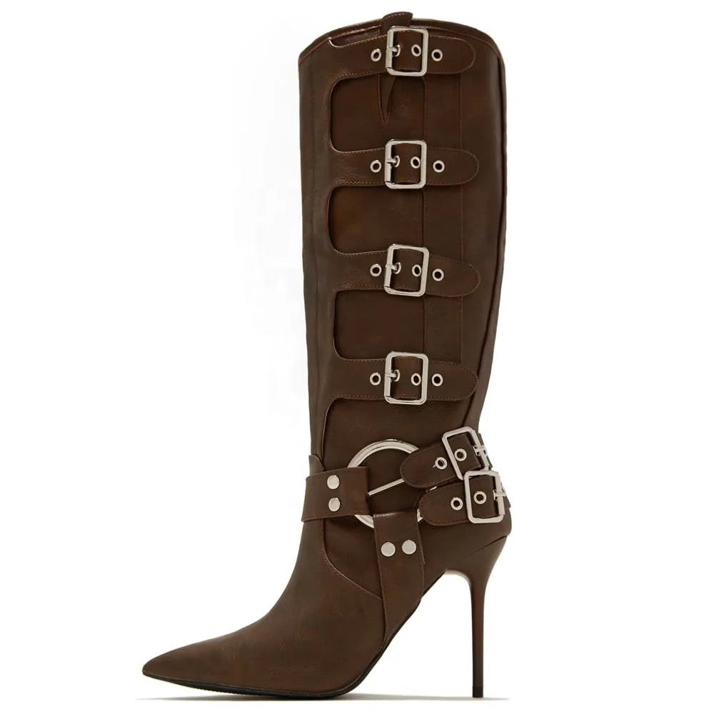 Buckle Up Heel Boots - Dupe Department 