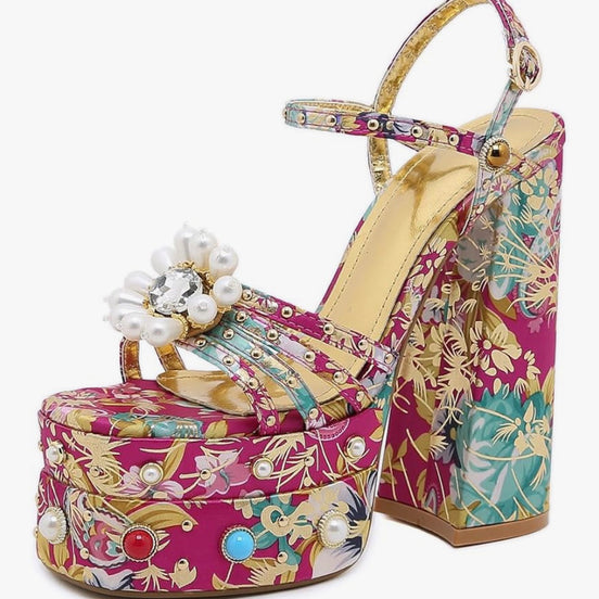 VersaFloral Platform Heels