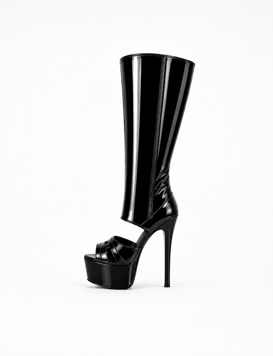 Midnight Patent Couture Heel Boots