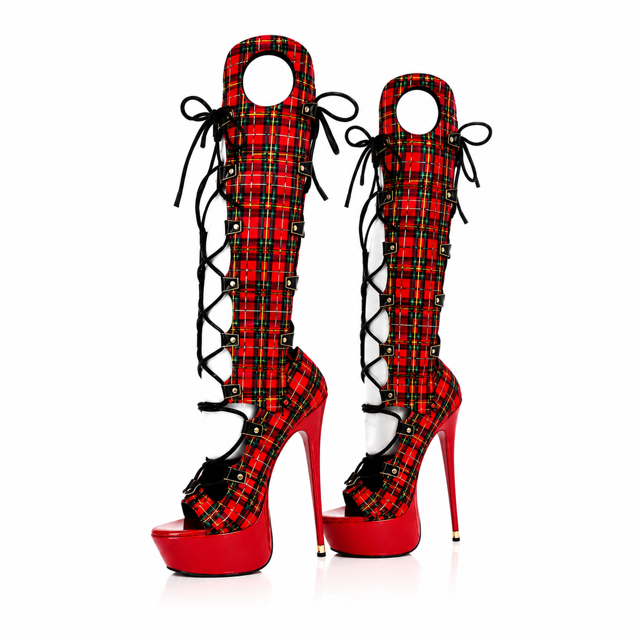 RESORT MUSE PLATFORM HEELS — RED LUXE