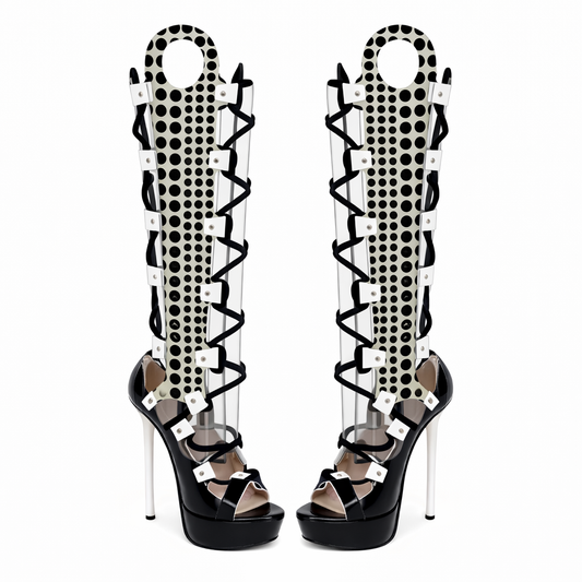 Resort Muse Platform Heels – Ivory Dot Muse Boots