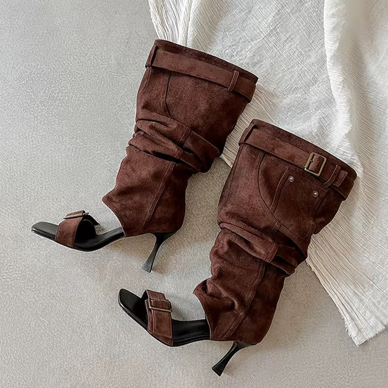 Buckle Up Heel Boots
