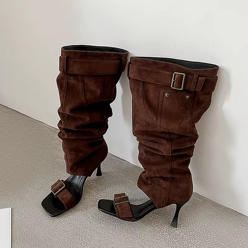 Buckle Up Heel Boots