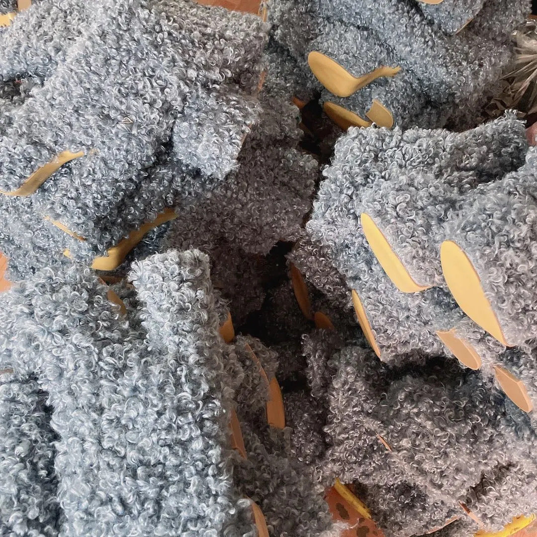 Teddy Curl Heel Boots