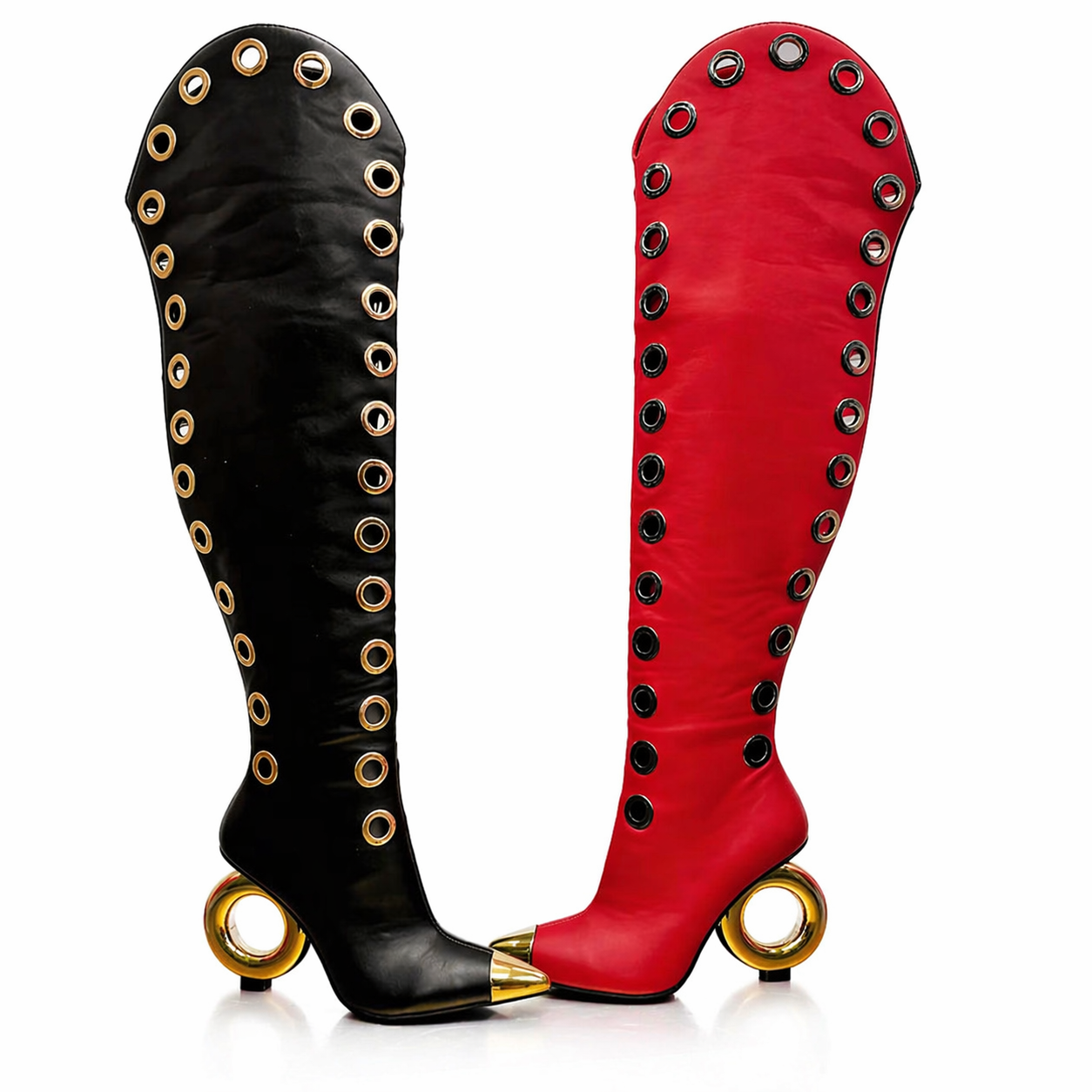 “Gilded Eye Couture” Thigh-High Boots