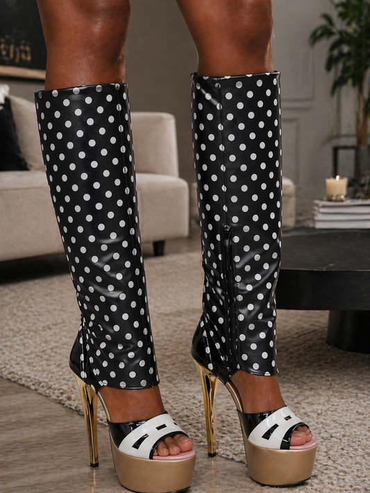 Dotted Couture Heel Boots