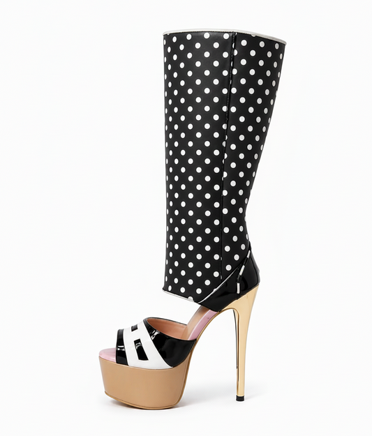 Dotted Couture Heel Boots