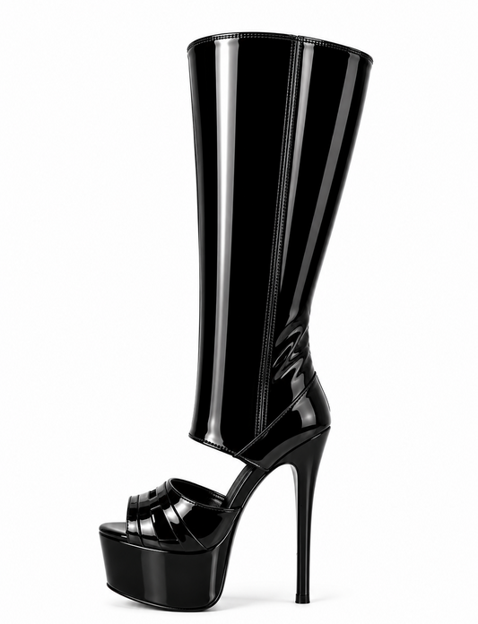 Midnight Patent Couture Heel Boots