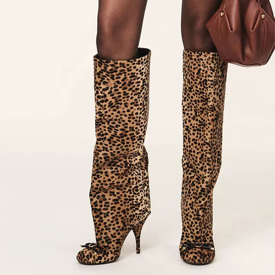 Luxe Bow Accent Knee-High Boots