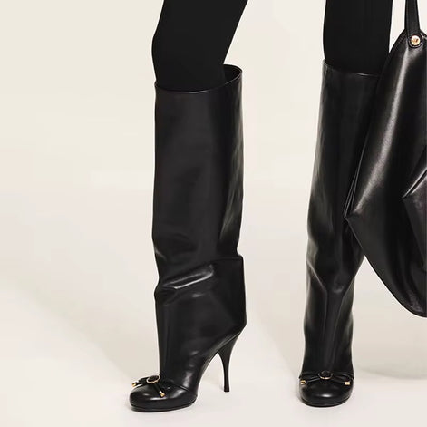 Luxe Bow Accent Knee-High Boots