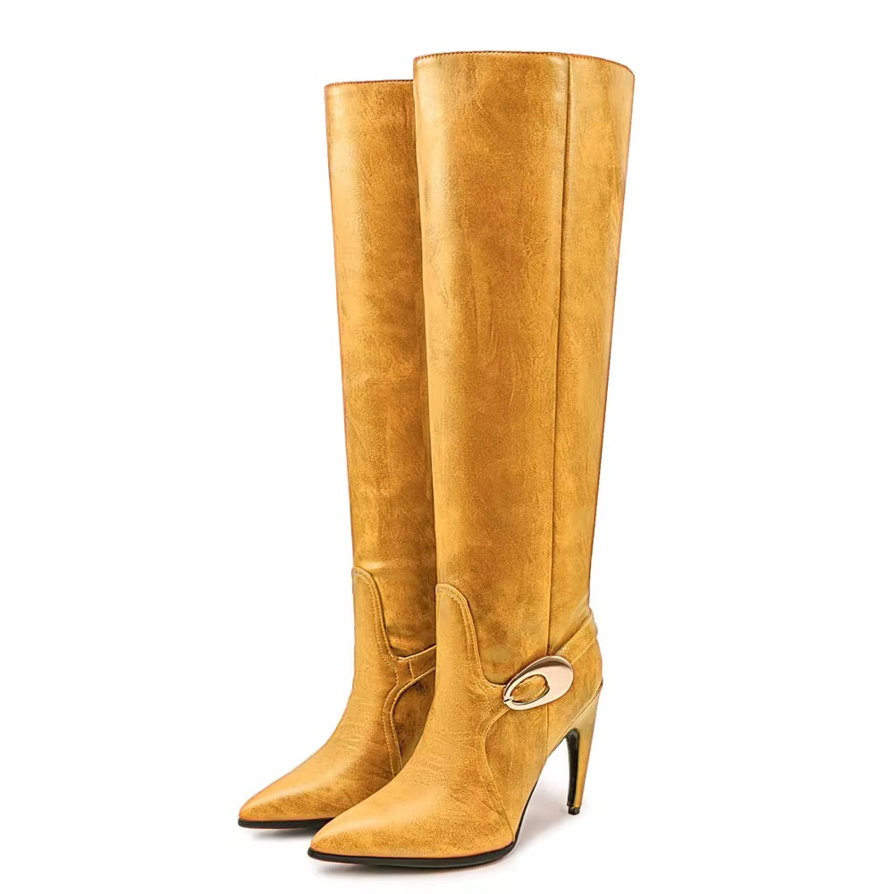 DLDPT Luxe Buckle High Heel Boots