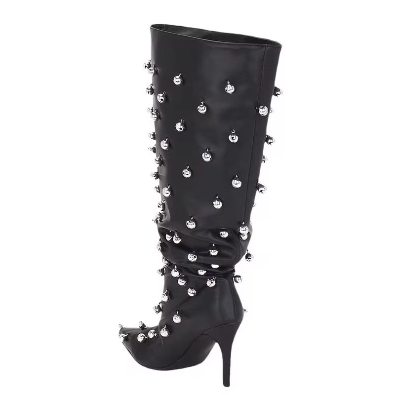 Studded Statement Knee-High Boots