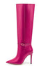 Sleek Stiletto Buckle Knee-High Boots