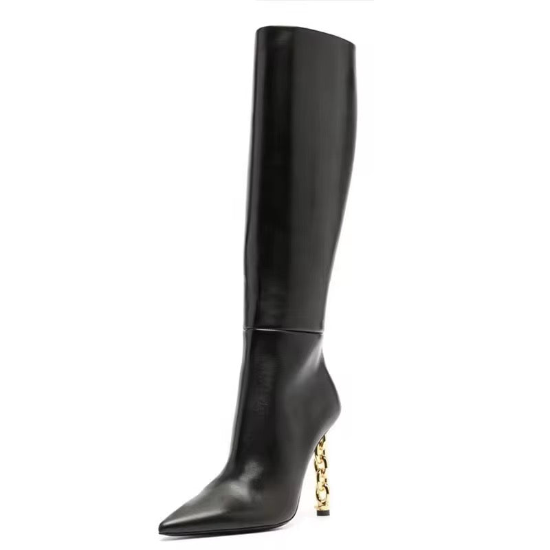 Chain Luxe Knee-High Boots