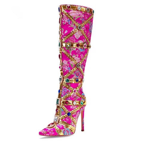 Luxe Jeweled Couture Boots