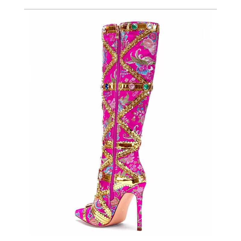 Luxe Jeweled Couture Boots