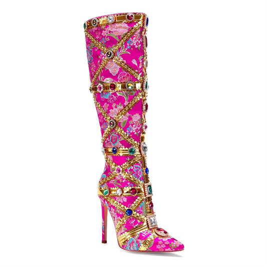 Luxe Jeweled Couture Boots